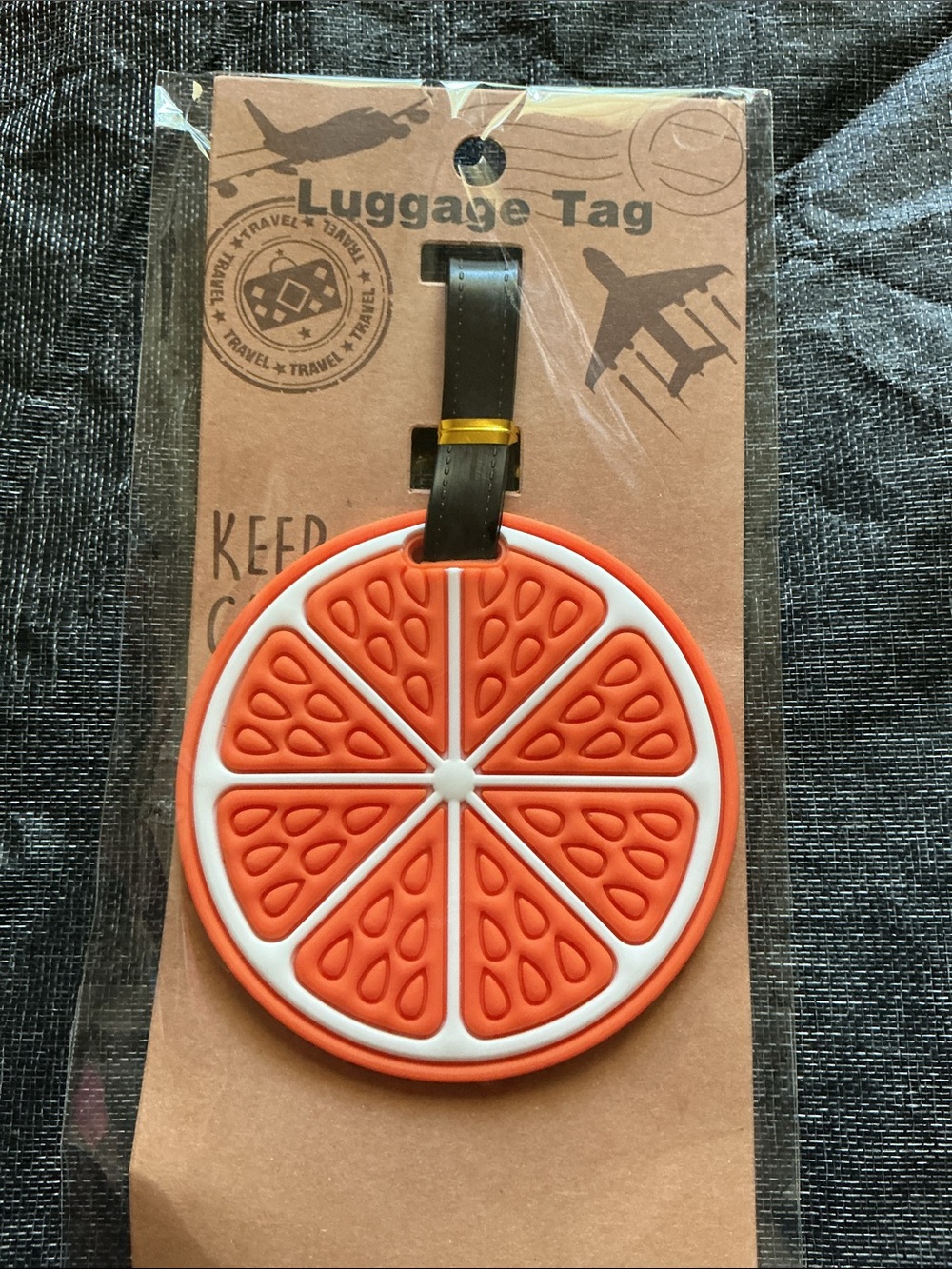 Novelty Fruit & Carrot Luggage Tag - Orange/Green